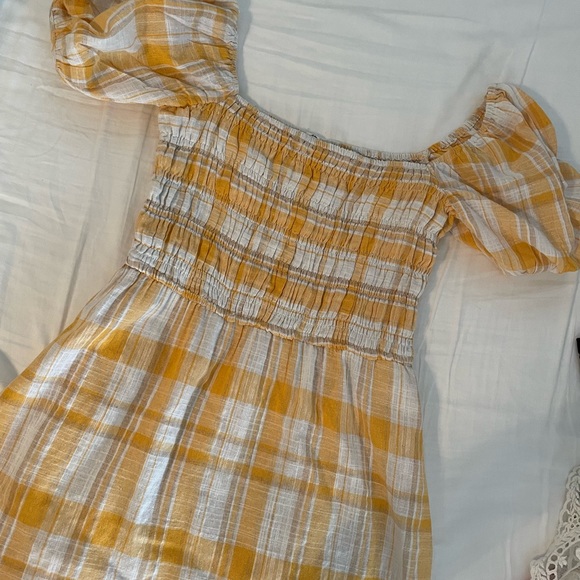 Plaid sun dress with princess puffs - Picture 4 of 4